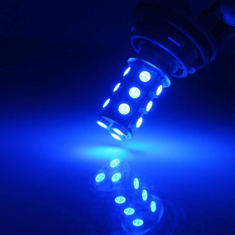 YM EBright YM E-Bright Blue 1157 Led Bulb, 1016 1034 7528 BAY15D Base 18 SMD 5050 LED Replacement Bulb For RV SUV MPV Car Brake Light Backup Lamps DC 12V (Pack of 4) - Image 2